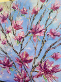 KADLIC Abstract Magnolia Flowers Original Oil Painting On Canvas 24x20”