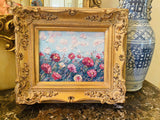 KADLIC Original Oil Painting Wildflowers Impasto Gold Gilt 15" Frame