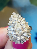 Stunning RING-DANT Platinum 4.00ct Diamond Ballerina Baguette Ring