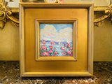 KADLIC Abstract Impasto Seascape Original Oil Tile Painting Gilt Frame Fine Art