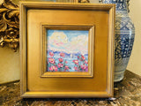 KADLIC Abstract Impasto Seascape Original Oil Tile Painting Gilt Frame Fine Art