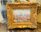 KADLIC Original Oil Painting Wildflowers Impasto Gold Gilt 15" Frame