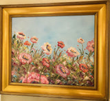 KADLIC Floral Impasto Landscape Original Oil Painting Gilt 30” Frame Fine Art