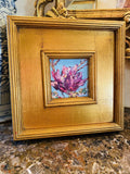 KADLIC Original Oil Painting Floral Magnolia Impasto Gold Gilt 10” Frame