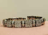 Vintage Italian 18kt White Gold 1.75ct VS Pave Diamond Cuff Bracelet