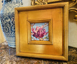 KADLIC Original Oil Painting Floral Magnolia Impasto Gold Gilt 10” Frame