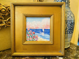 KADLIC Abstract Impasto Seascape Original Oil Painting Gilt Frame Fine Art