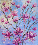 KADLIC Abstract Magnolia Flowers Original Oil Painting On Canvas 24x20”