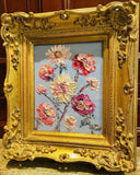 KADLIC Original Oil Painting Wildflowers Impasto Gold Gilt 15" Frame