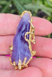 Vintage 1960s Freeform ARTHUR KING 18k Gold Amethyst Pendant Brooch