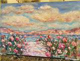 KADLIC Abstract Sunset Seascape Impasto Original Oil Painting On canvas 36x24"