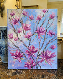 KADLIC Abstract Magnolia Flowers Original Oil Painting On Canvas 24x20”