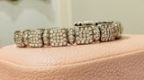 Vintage Italian 18kt White Gold 1.75ct VS Pave Diamond Cuff Bracelet