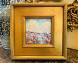 KADLIC Abstract Impasto Seascape Original Oil Tile Painting Gilt Frame Fine Art