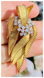 Vintage 18k Gold DES EN FRANCE G VS Diamond Brooch/Pin/Pendant