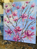 KADLIC Abstract Magnolia Flowers Original Oil Painting On Canvas 24x20”