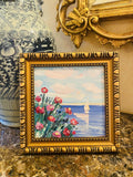 KADLIC Abstract Impasto Seascape Original Oil Painting Vintage Gilt Gold Frame