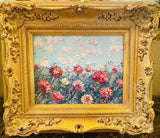 KADLIC Original Oil Painting Wildflowers Impasto Gold Gilt 15" Frame