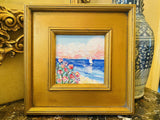 KADLIC Abstract Impasto Seascape Original Oil Painting Gilt Frame Fine Art