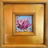 KADLIC Original Oil Painting Floral Magnolia Impasto Gold Gilt 10” Frame