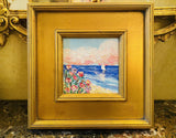 KADLIC Abstract Impasto Seascape Original Oil Painting Gilt Frame Fine Art