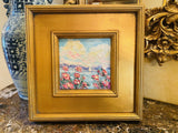 KADLIC Abstract Impasto Seascape Original Oil Tile Painting Gilt Frame Fine Art