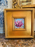 KADLIC Original Oil Painting Floral Magnolia Impasto Gold Gilt 10” Frame