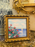 KADLIC Abstract Impasto Seascape Original Oil Painting Vintage Gilt Gold Frame