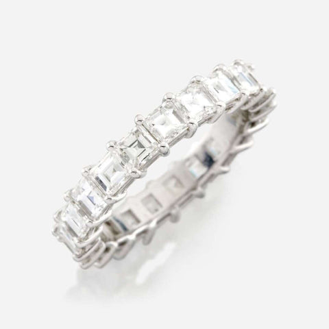 Vintage Platinum Earth Mined 4.30ct VS Diamond Anniversary Wedding Band Ring