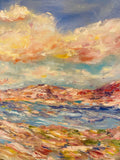 KADLIC Abstract Sunset Seascape Impasto Original Oil Painting On canvas 36x24"