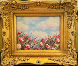 KADLIC Original Oil Painting Wildflowers Impasto Gold Gilt 15" Frame