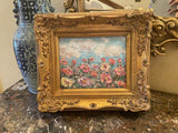 KADLIC Original Oil Painting Wildflowers Impasto Gold Gilt 15" Frame