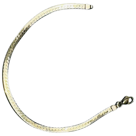 Vintage 14k Gold 7" Herringbone Link Bracelet  3.91g