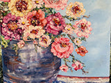 KADLIC Impressionist Flowers Seascape Original Oil Painting On Canvas 24x20