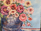 KADLIC Impressionist Flowers Seascape Original Oil Painting On Canvas 24x20