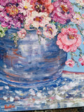 KADLIC Impressionist Flowers Seascape Original Oil Painting On Canvas 24x20