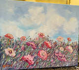 KADLIC Impressionist Flowers Landscape Original Oil Painting On Canvas 24x20