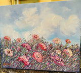 KADLIC Impressionist Flowers Landscape Original Oil Painting On Canvas 24x20