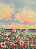 KADLIC Impressionist Flowers Seascape Original Oil Painting On Canvas 24x20