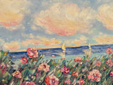 KADLIC Impressionist Flowers Seascape Original Oil Painting On Canvas 24x20