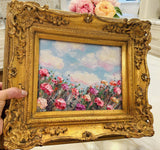 KADLIC Original Oil Painting Wildflowers Impasto Gold Gilt 15" Frame