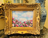 KADLIC Original Oil Painting Wildflowers Impasto Gold Gilt 15" Frame