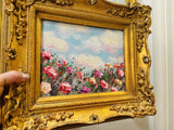 KADLIC Original Oil Painting Wildflowers Impasto Gold Gilt 15" Frame