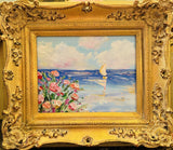 KADLIC Seascape Sailboat Water Beach Sea Landscape Gilt Wood Frame 8x10