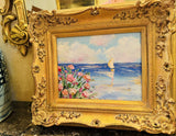 KADLIC Seascape Sailboat Water Beach Sea Landscape Gilt Wood Frame 8x10