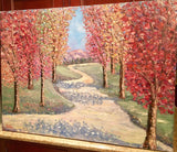 KADLIC Trees Autumn Fall Landscape Original Oil Painting 30x40"