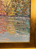 KADLIC Abstract Trees Autumn Impasto Landscape Original Oil Painting Gilt Frame