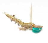 Stunning Tiffany & Co. 18k Gold Turquoise 0.92 ct Diamond Pin / Brooch / Pendant
