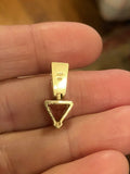 Vintage Estate 14K Gold Trillion Cut Pink Tourmaline Diamond Pendant Necklace