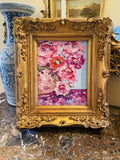 KADLIC Original Oil Painting Floral Still Life Impasto Gold Gilt 15" Frame